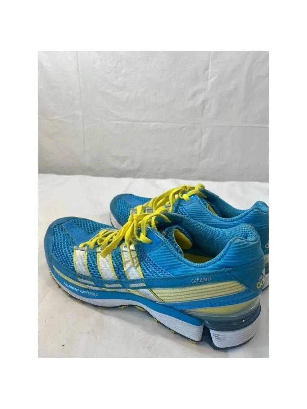 ADIDAS ADIZERO BLUE/YELLOW RUNNING WOMEN 9.5 SHOES SNEAKERS